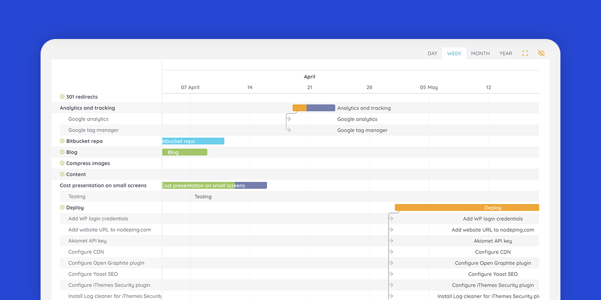 The settings interface of the Gantt Pro plugin for WordPress