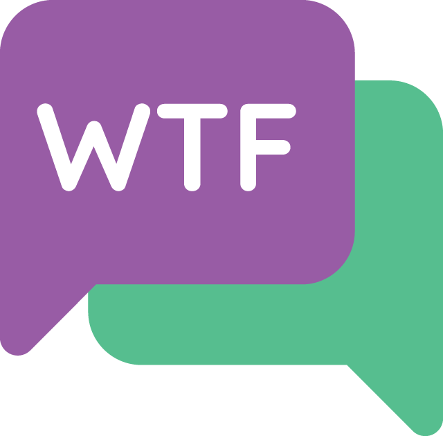 The brand logo for the What The FAQ Pro WordPress plugin