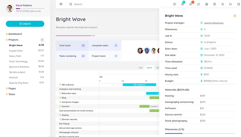 An elegant, feature-packed and user-friendly project management theme on WordPress, offering both beauty and functionality. - Detailed projects