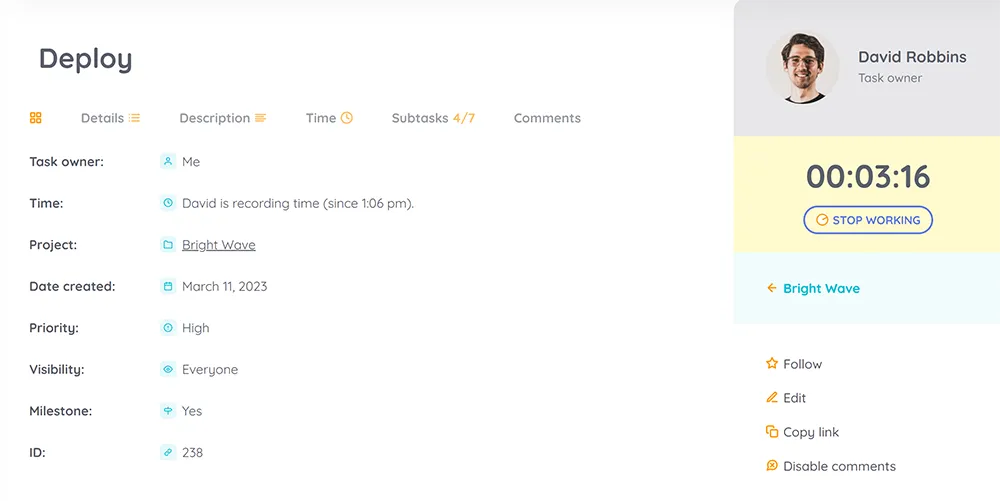 An elegant, feature-packed and user-friendly project management theme on WordPress, offering both beauty and functionality. - Record time