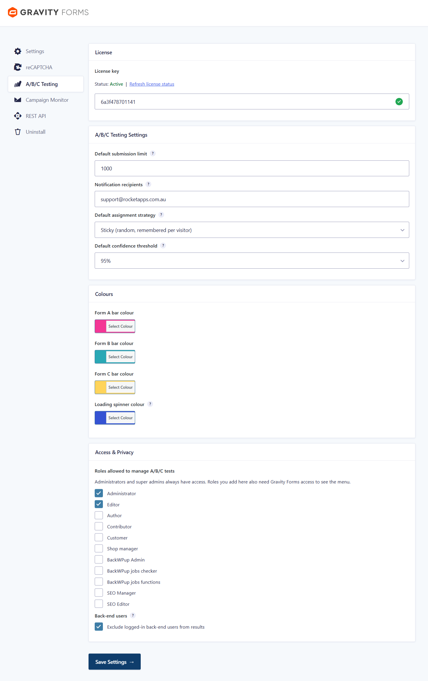 Gravity Forms A/B/C Testing